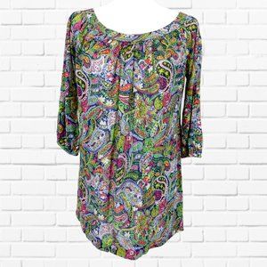 Ric Rac Paisley Sz Sm, Tencel Tunic Blouse